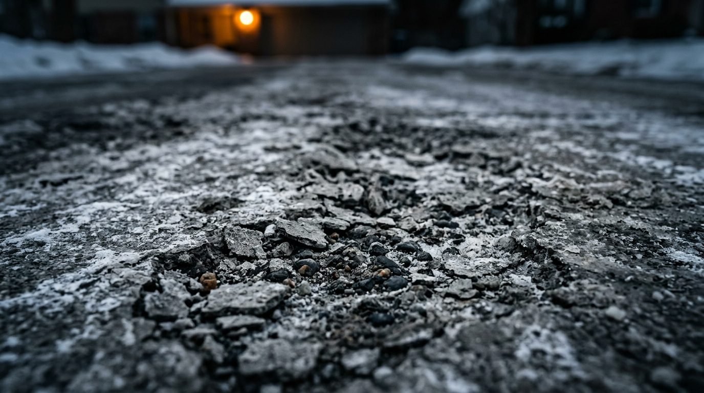 Sealed concrete driveway in East York protecting against winter salt damage